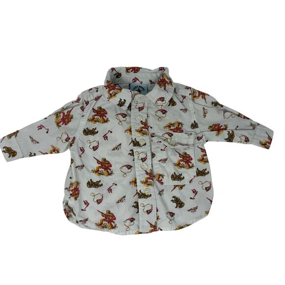 Lucky Brand Western Button Down Collared Top Baby 0-3 Months - Picture 1 of 5